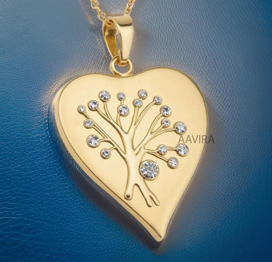 Heart Pendant Necklace, Charm Necklace, Tree Of Life Personalized Necklace, Heart Jewelry, Moissanite Necklace, Tree Heart Pendant, Mom Gift