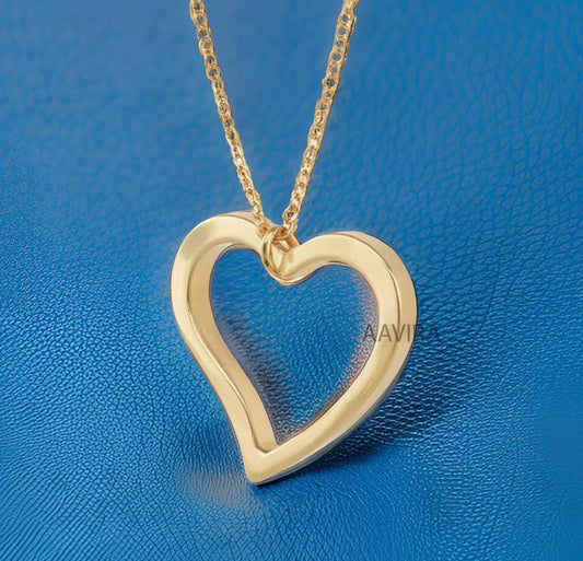 Dainty Heart Pendant, Charm Plain Heart Pendant Necklace, Gift for Girlfriend, Personalised Necklace, Minimalist Pendant, Anniversary Gifts