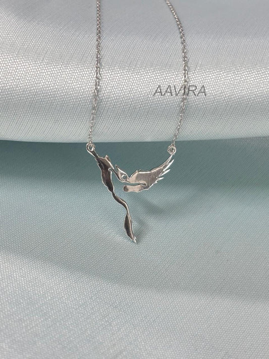 Unique Phoenix Necklace, 925 Sterling Silver, Phoenix Jewelry For Women's, Firebird Necklace, Mythology Necklace, Inspirational Gift For Her