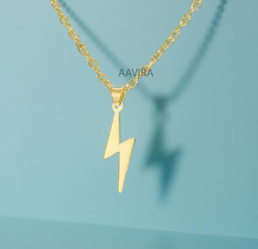 Lightning Bolt Necklace, Bolt Necklace, Charm Necklace, Bolt Charm, Thunder Bolt Pendant Necklace, Dainty Pendant Necklace, Gift for Her