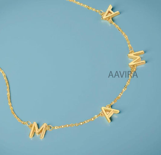Personalized MAMA Initial Necklace, Letter Necklace, Name Necklace, Dainty Name Mother's Day, Birthday Gift Jewelry for Mom, Custom Necklace