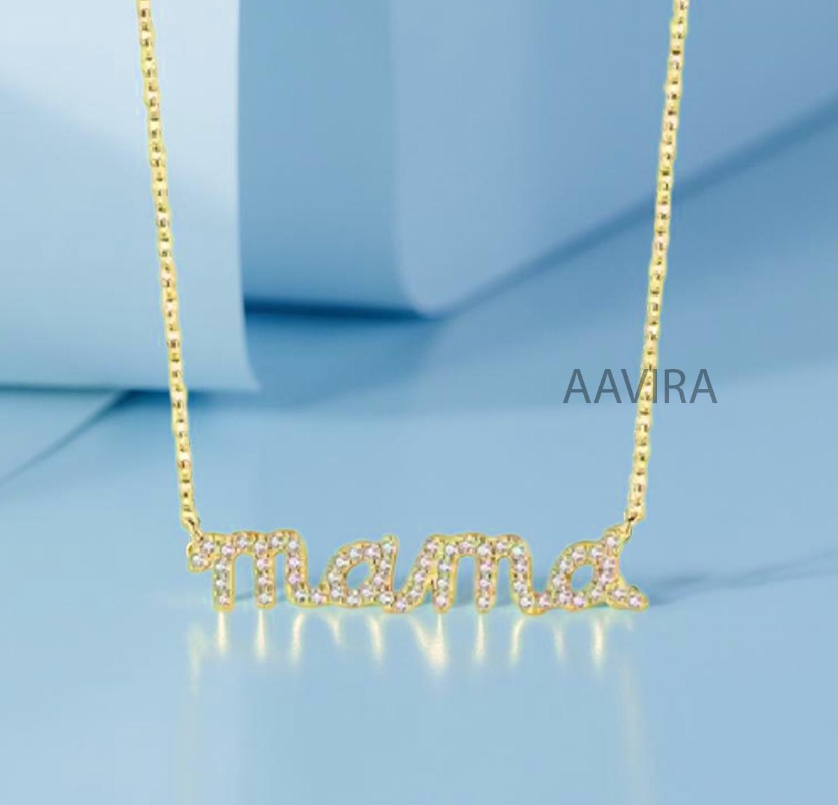 Dainty Diamond Mama Necklace, Mom Necklace, Dainty Diamond Necklace, Personalized Name Necklace, Pav?? Mama Name Necklace, Mother's Day Gifts