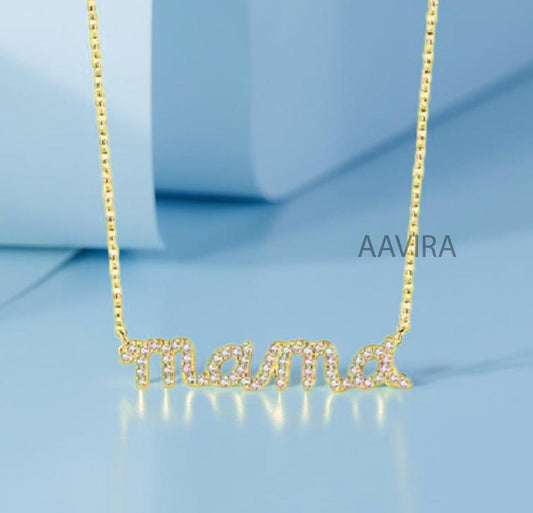 Dainty Diamond Mama Necklace, Mom Necklace, Dainty Diamond Necklace, Personalized Name Necklace, Pav?? Mama Name Necklace, Mother's Day Gifts