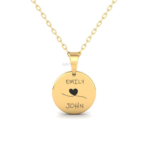 Personalized Couple Name Pendant, Customized Pendant, Engraved Name Pendant, Pendant, Minimalist Name Necklace, Lover Gift , Unisex Pendant