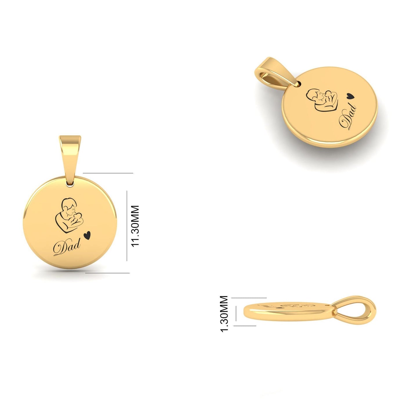 DAD Initials Necklace, Personalized Necklace, Engraved Custom name, Custom Name Necklace for Dad, Necklace for Dad Gift for Father's Day