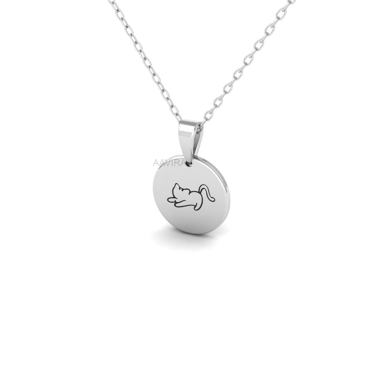 Unique Gift for Cat Lover Pendant, Personalized Cat Name Necklace, Custom Engraved Pet Jewelry, Cute Animal Charm Pendant, Cat Lover Gift