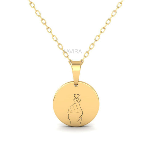 Korean Heart Pendant Necklace for Women, Love Necklace, Korean Heart Necklace, Love Sign Charm, Korean jewelry, Love Necklace, Heart Pendant