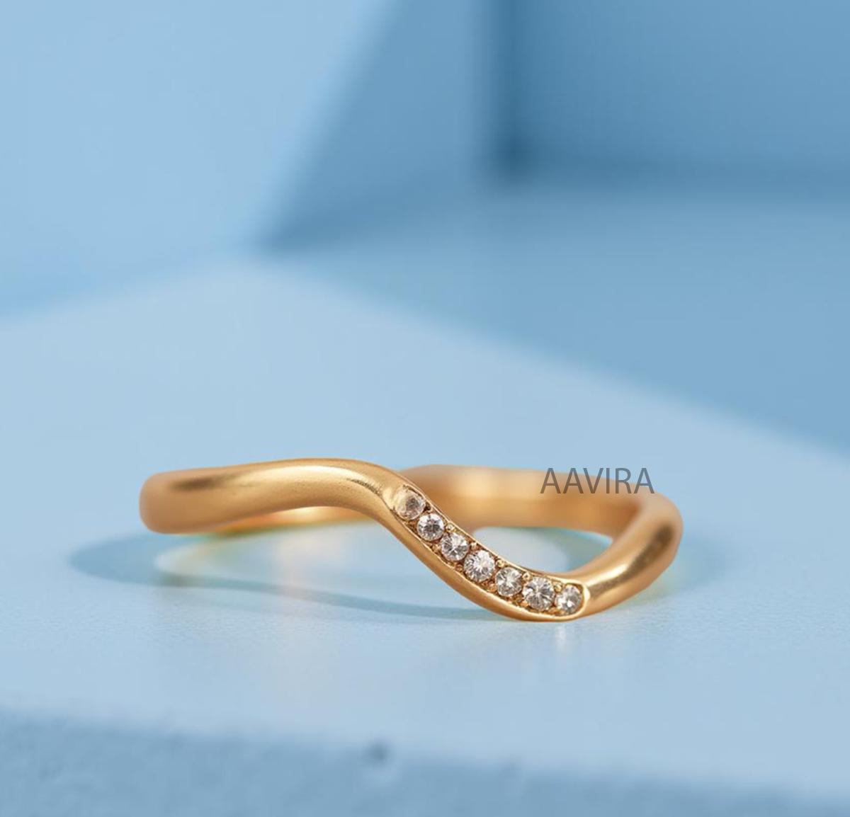 Curved Wedding Band, Pave Diamond Ring, Thin Diamond Wedding ring, Unique Diamond Ring, Half Eternity Band, Anniversary Diamond ring
