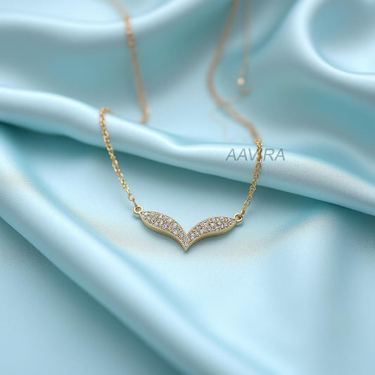 V Shaped Diamond Necklace, Dainty Chevron Diamond Pendant, Minimalist Necklace, Diamond V Shape Necklace, Daily Wear Necklace, Gift For Her