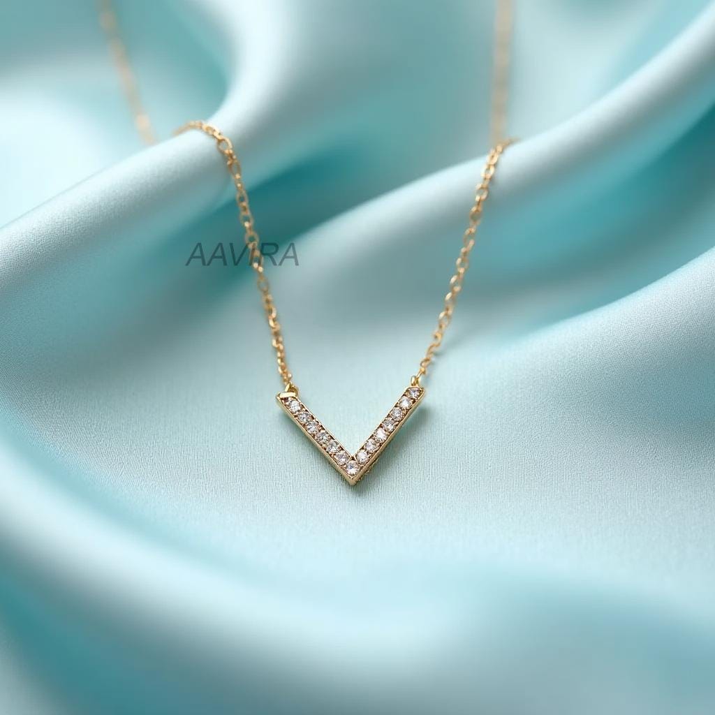 Diamond Chevron Necklace for Her, V Shaped Pendant Jewelry for Women, Minimalist Chevron V Necklace, Geometric Pendant, Necklaces for Women