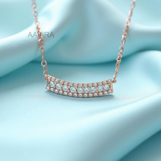 Diamond Dainty Bar Necklace, Round shaped Bar Necklace, Diamond Bar Necklace, Diamond Necklace, Layering Necklace, Pendant, Gift for Her