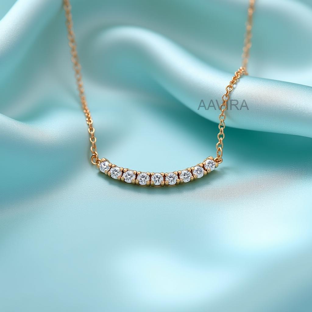 Diamond Bar Necklace for Women, Minimalist Everyday Necklace, Layering Necklace, Delicate Bridal Jewelry, Graduated   Pendant, Gift For Her