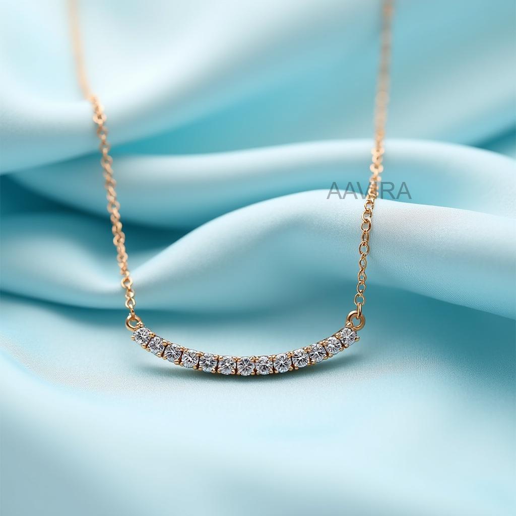 Diamond Bar Pendant Necklace, Curved Bar Necklace, layering Necklace, Diamond Birthday Gift, Diamond Gift Ideas, Perfect Anniversary Gift
