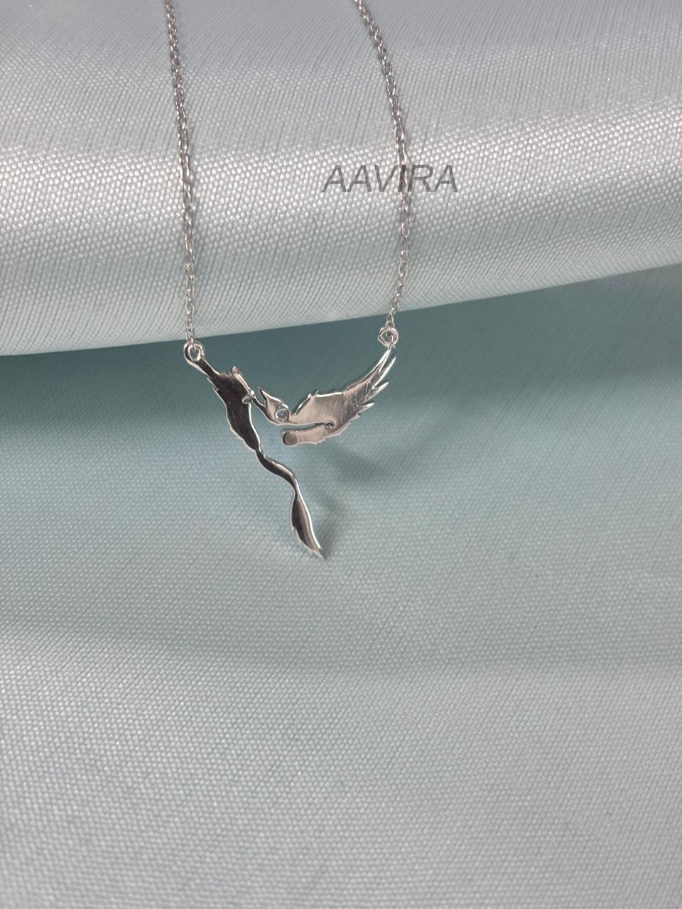 Unique Phoenix Necklace, 925 Sterling Silver, Phoenix Jewelry For Women's, Firebird Necklace, Mythology Necklace, Inspirational Gift For Her