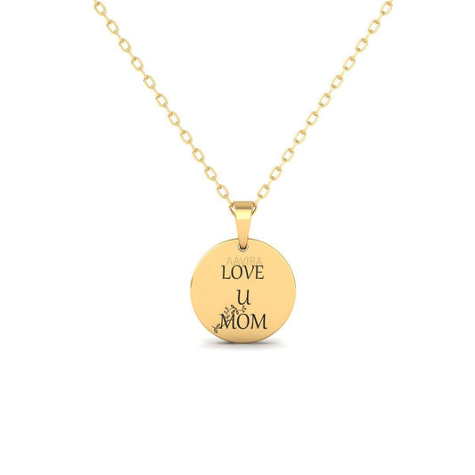 Love U Mom Custom Pendant, Personalised Gifts, Engraved Pendant, Silver Necklace, Personalized Mom Necklace, Mom Gift, Mother Necklace