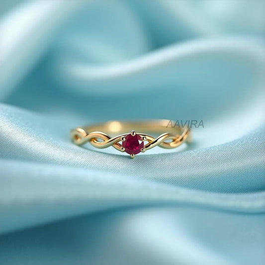 Unique 6 Prong Ruby Ring, Ruby Solitaire Ring, Ruby Engagement Ring, Dainty Birthstone Engagement Ring, Minimalist Ruby Ring, Gift for Women
