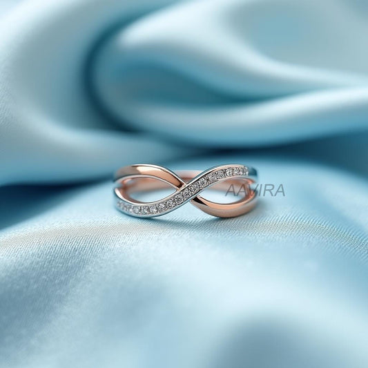 Diamond Infinity Ring, Infinity Wedding Band, Criss Cross Diamond Ring, Diamond Wedding Ring, Stacking Dainty Ring, Anniversary Gift, Gift