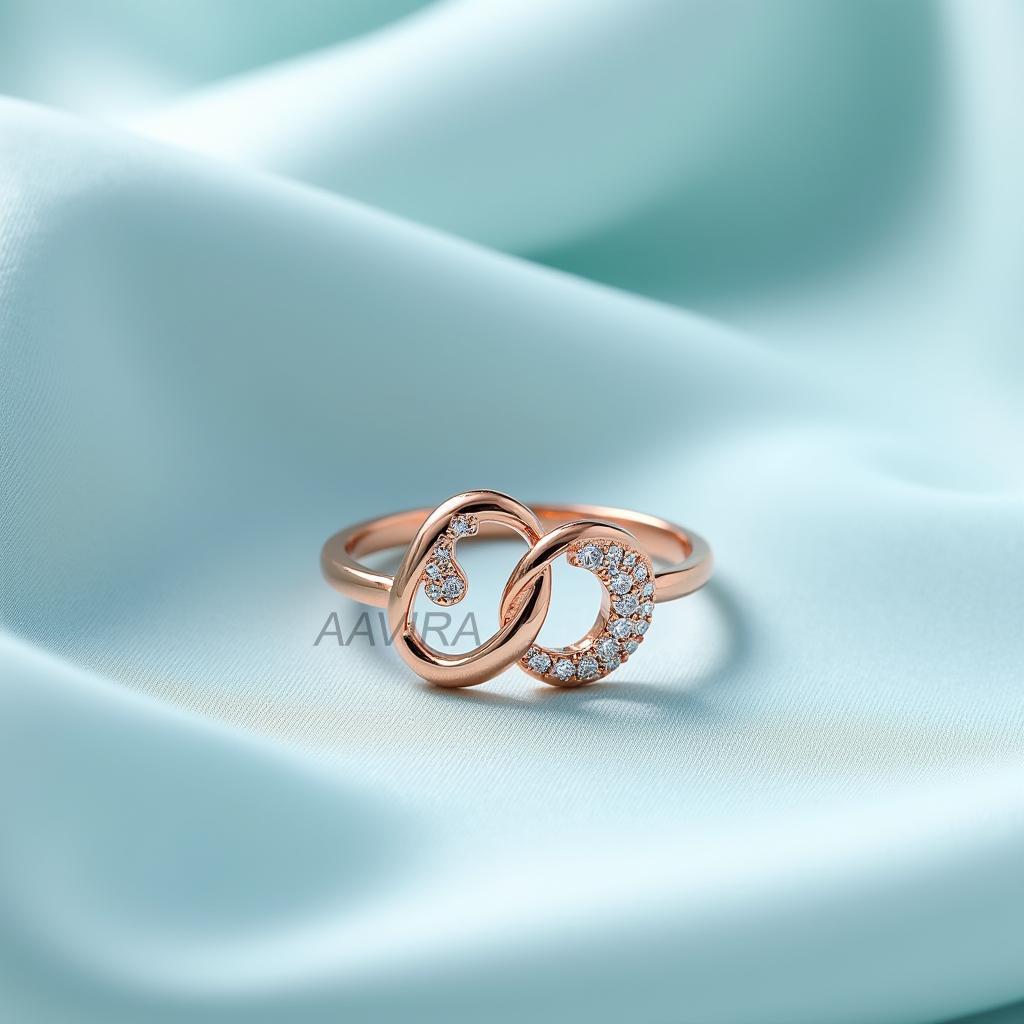 Double Circle Diamond Ring, Diamond Double Open Circle Ring, Interlocking Circle Ring, Engagement Dainty Ring, Anniversary Gift For Wife
