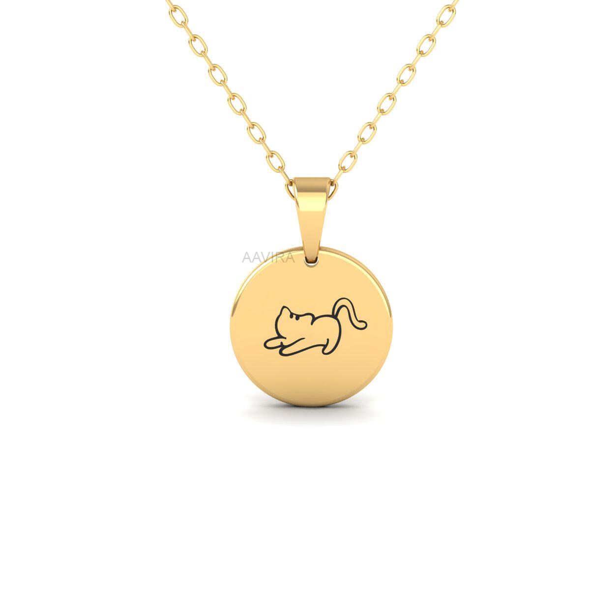 Unique Gift for Cat Lover Pendant, Personalized Cat Name Necklace, Custom Engraved Pet Jewelry, Cute Animal Charm Pendant, Cat Lover Gift