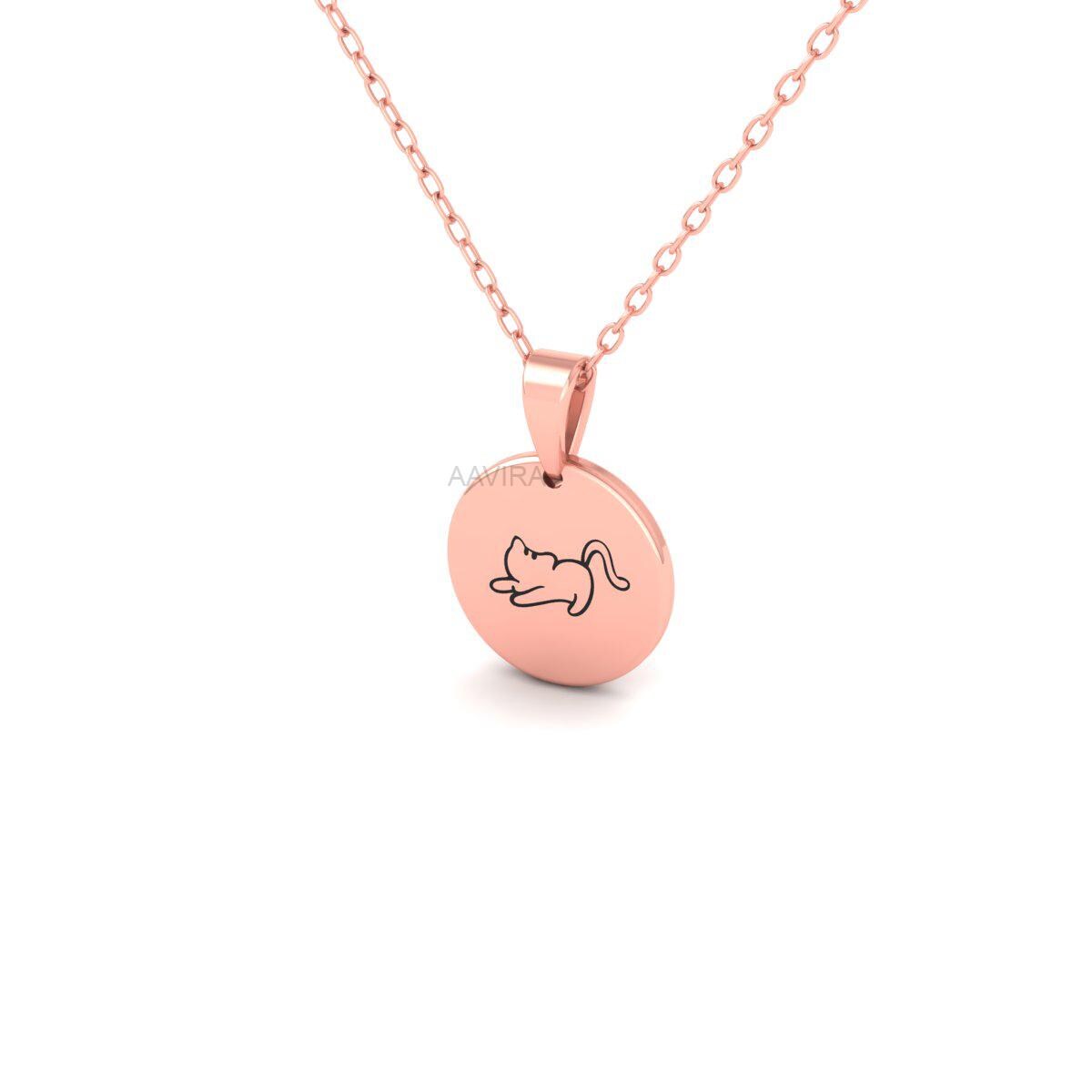 Unique Gift for Cat Lover Pendant, Personalized Cat Name Necklace, Custom Engraved Pet Jewelry, Cute Animal Charm Pendant, Cat Lover Gift