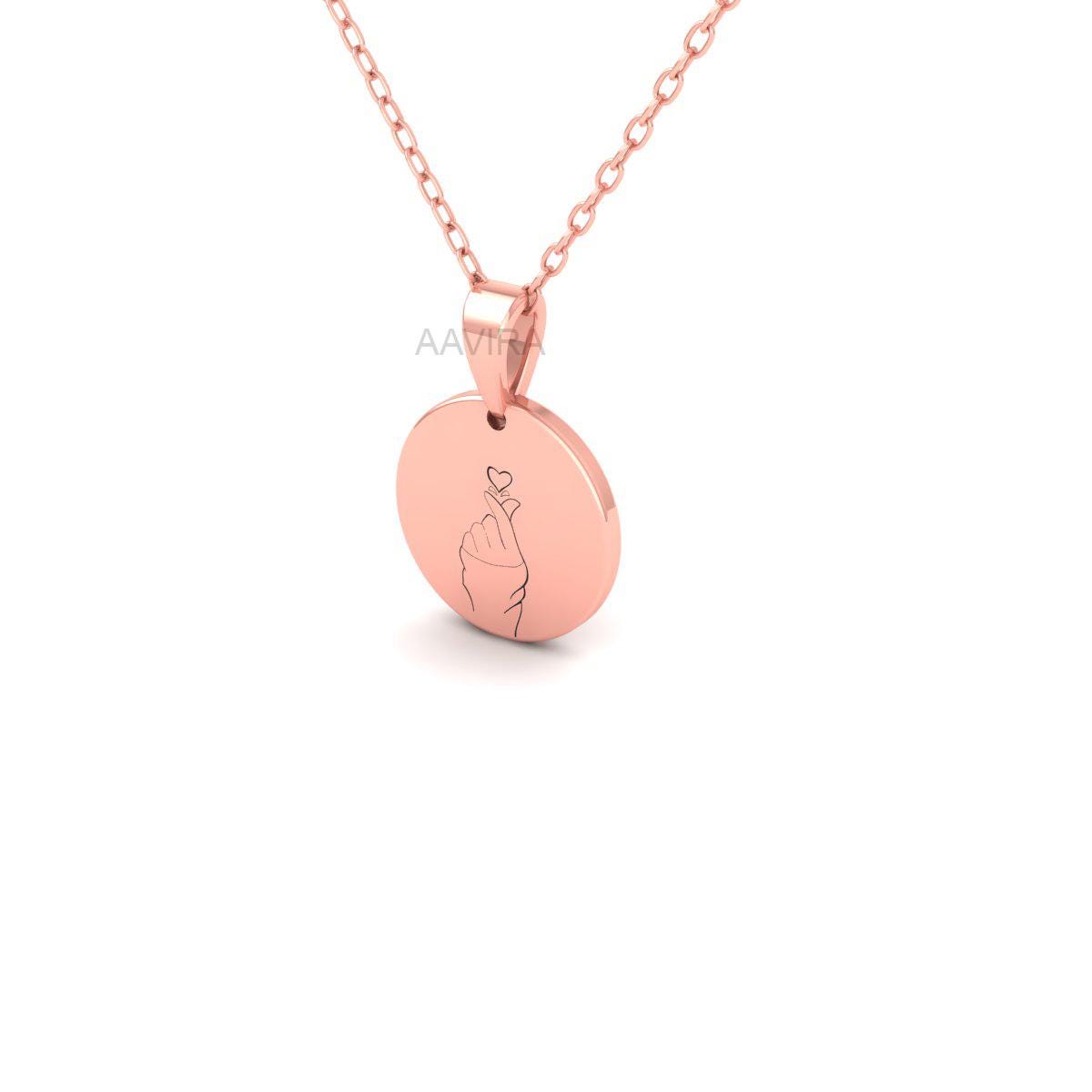 Korean Heart Pendant Necklace for Women, Love Necklace, Korean Heart Necklace, Love Sign Charm, Korean jewelry, Love Necklace, Heart Pendant