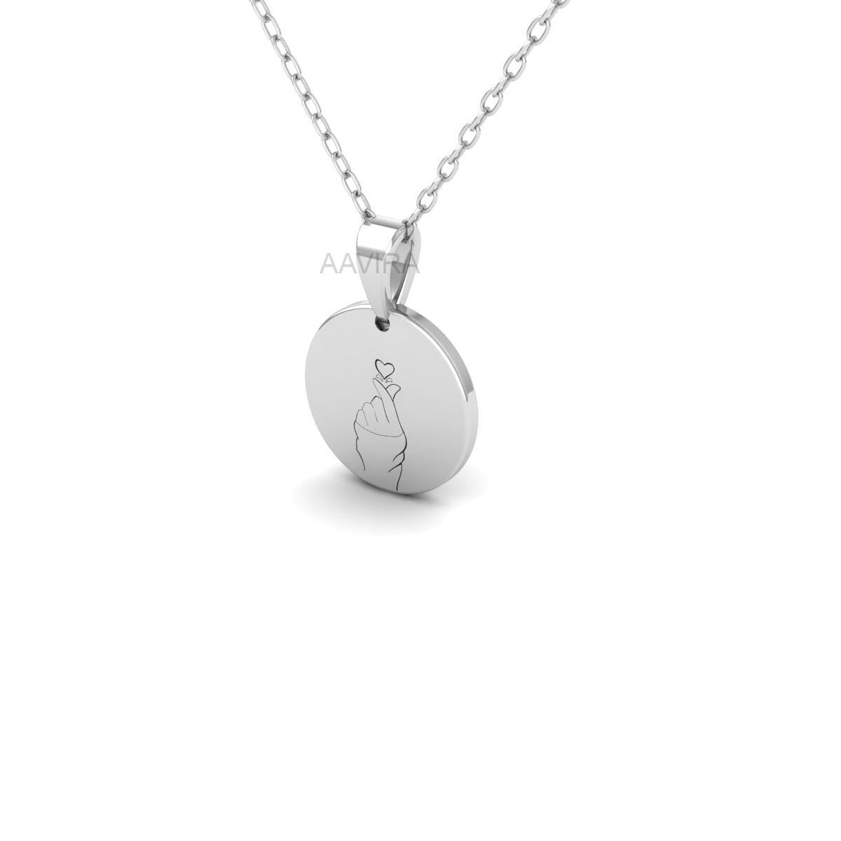 Korean Heart Pendant Necklace for Women, Love Necklace, Korean Heart Necklace, Love Sign Charm, Korean jewelry, Love Necklace, Heart Pendant