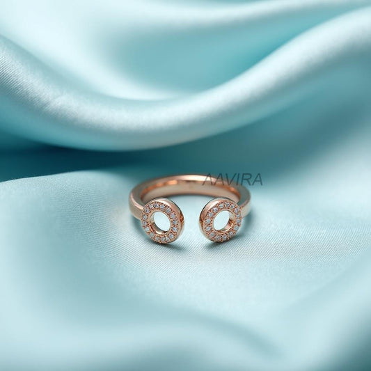 Diamond Open Engagement Ring Band, Open Circle Diamond, Minimalist Open Circle Diamond Ring, Stackable Band for Women, Gift For Her