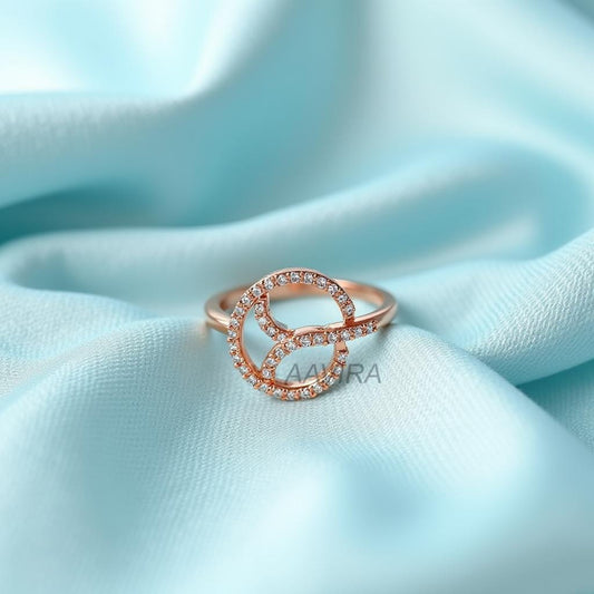 Dainty Diamond Ring For Her, Wedding & Engagement Diamond Ring, Stackable Band for Women, Open Circle Diamond Ring, Anniversary Gift
