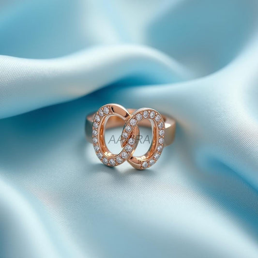Minimalist Open Circle Diamond Ring, Open Circle Diamond, Daily Wear Ring For Women, Engagement Diamond Ring, 14k Rose Gold Plated, Gift