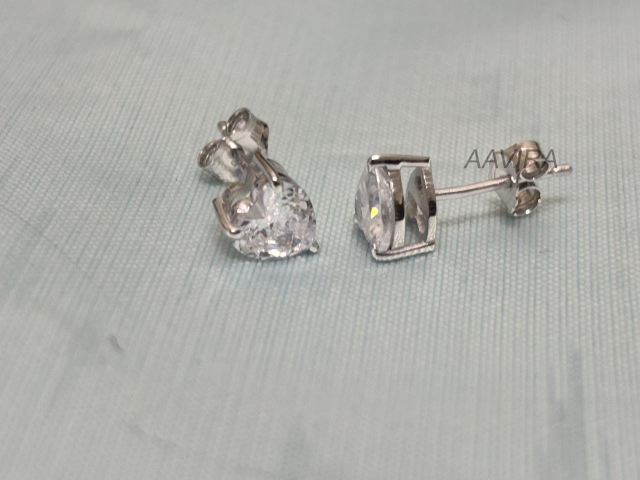 Heart Stud Earrings | Sterling Silver Heart Solitaire | Minimalist Love Earrings | Everyday Gift for Her | Dainty Stud Earrings | Love Ear