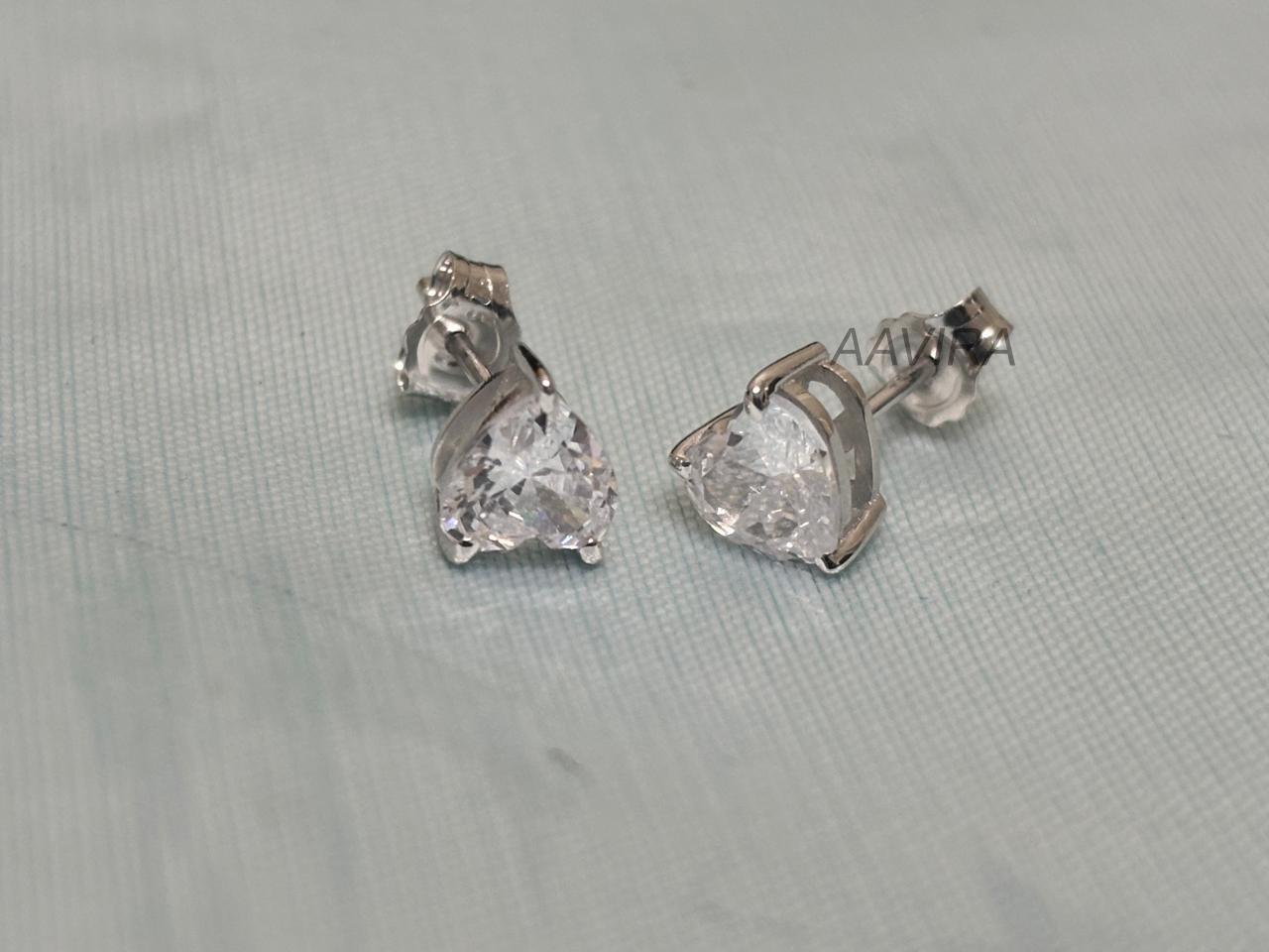 Heart Stud Earrings | Sterling Silver Heart Solitaire | Minimalist Love Earrings | Everyday Gift for Her | Dainty Stud Earrings | Love Ear