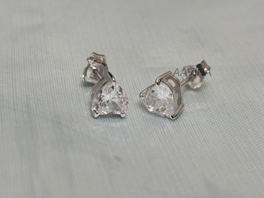 Heart Stud Earrings | Sterling Silver Heart Solitaire | Minimalist Love Earrings | Everyday Gift for Her | Dainty Stud Earrings | Love Ear