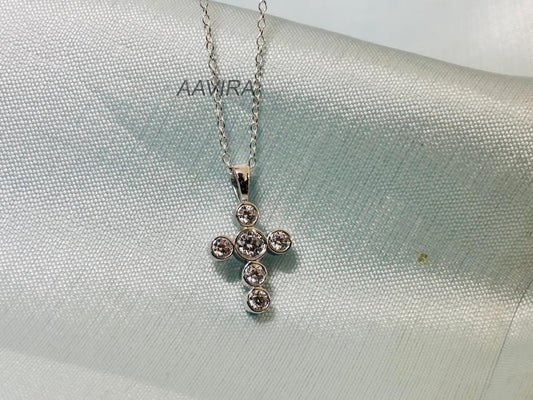 Dainty Cross Necklace | Sterling Silver Bezel Set Pendant | Minimalist Faith Jewelry | Everyday Spiritual Necklace |  Christian Jewelry