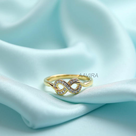 Elegant Infinity Ring, Pave Diamond Eternity Ring, Forever Love Knot Ring, Delicate Stacking Band, Romantic Gift for Her | Anniversary Gift