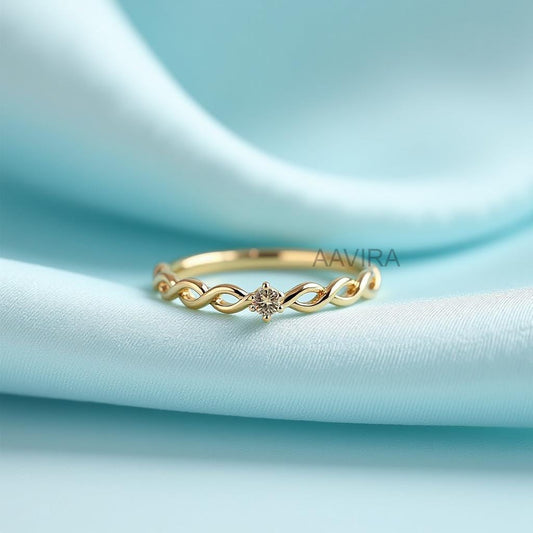 Solitaire Engagement Ring, Unique Engagement Ring, Infinity Engagement Ring, Promise Ring for Her, Dainty Diamond Ring, Gift for Girlfriend