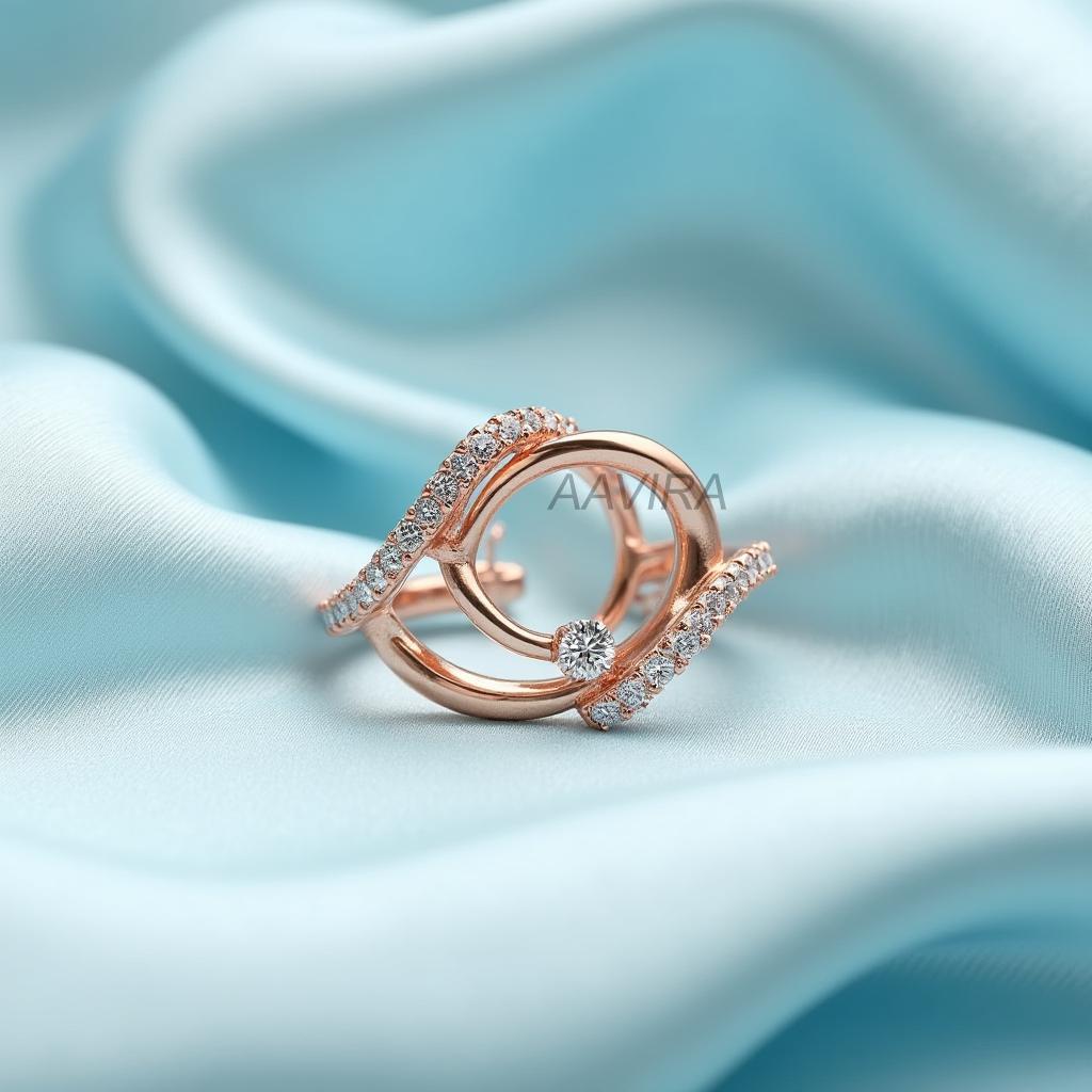 Dainty Diamond Bypass Ring, Pave Diamond Accent Wrap Ring, Unique Solitaire Engagement Ring, Modern Anniversary Gift for Her, Gift for Women