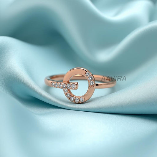 Open Circle Diamond Ring, Dainty Minimalist Open Circle Diamond Ring, Dainty Diamond Ring, Open Circle Diamond Ring, Gift For Her