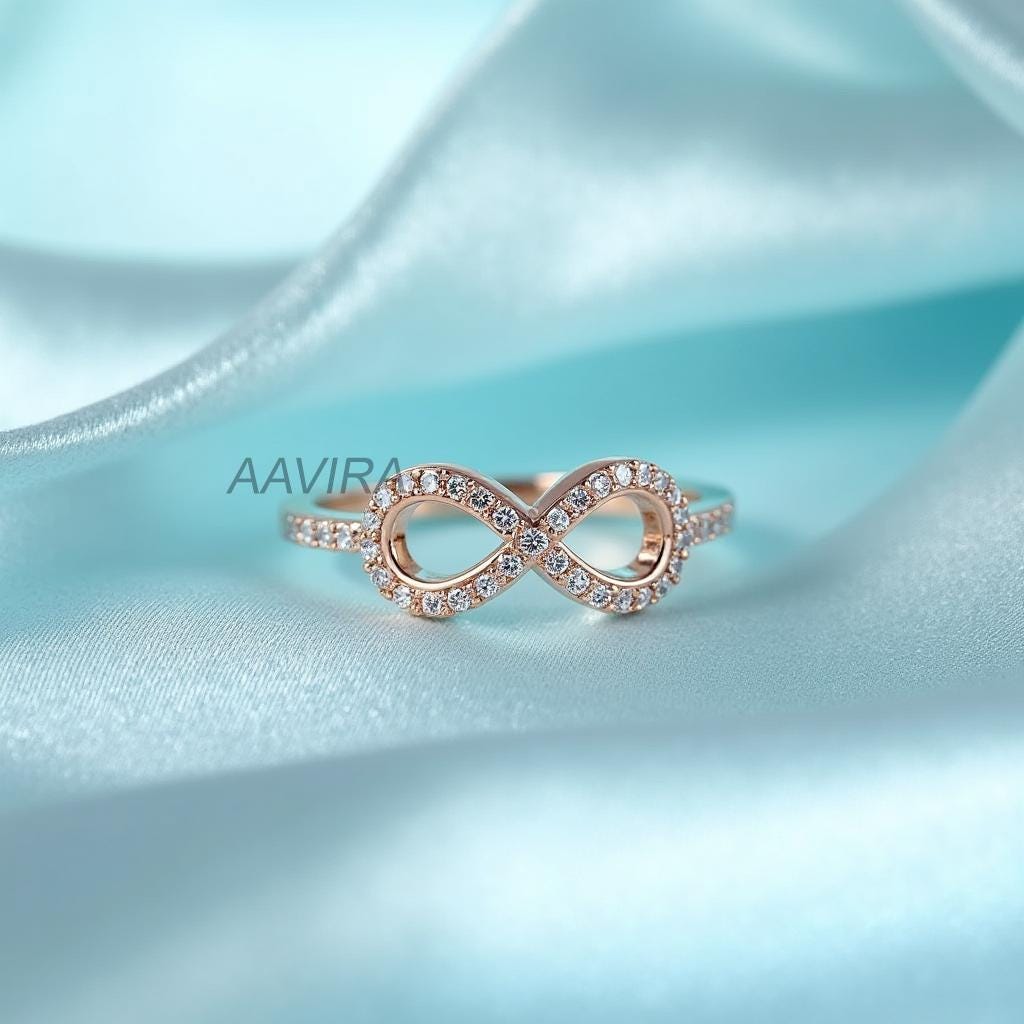 Minimalist Promise Ring | Infinity Ring with Sparkling Diamonds | Dainty Eternity Symbol Ring | Anniversary Gift for Her | Symbol of Love