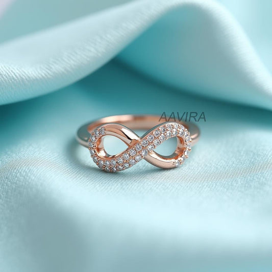 Infinity Ring with Sparkling Diamonds | Dainty Eternity Symbol Ring | Minimalist Promise Ring | Anniversary Gift for Her | Forever Ring
