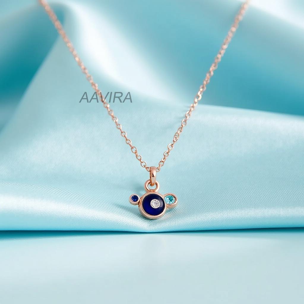 Evil Eye Necklace with Sparkling Accents | Dainty Protection Charm Pendant | Good Luck Spiritual Jewelry Gift for Her | Symbol Necklace