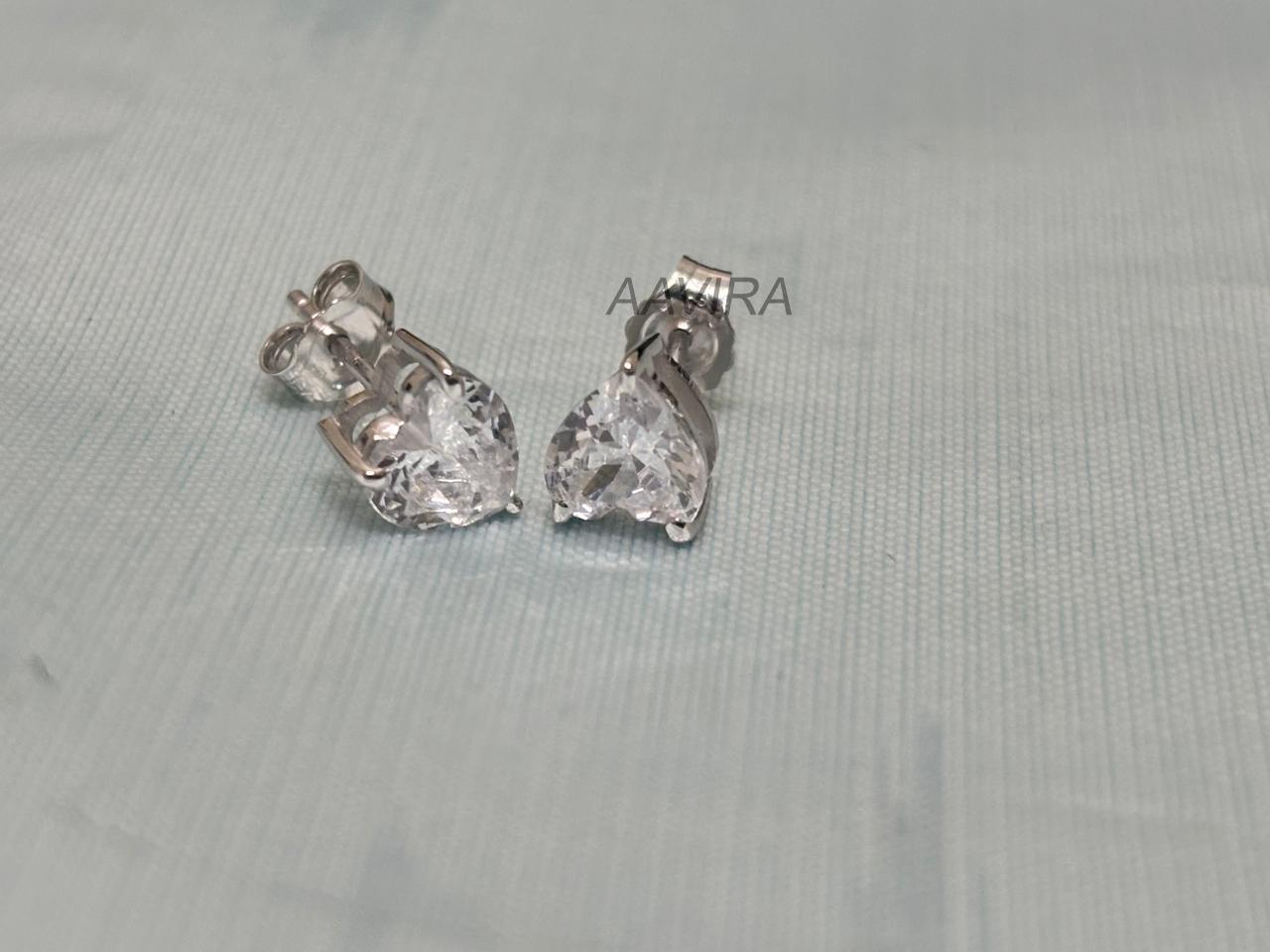 Heart Stud Earrings | Sterling Silver Heart Solitaire | Minimalist Love Earrings | Everyday Gift for Her | Dainty Stud Earrings | Love Ear