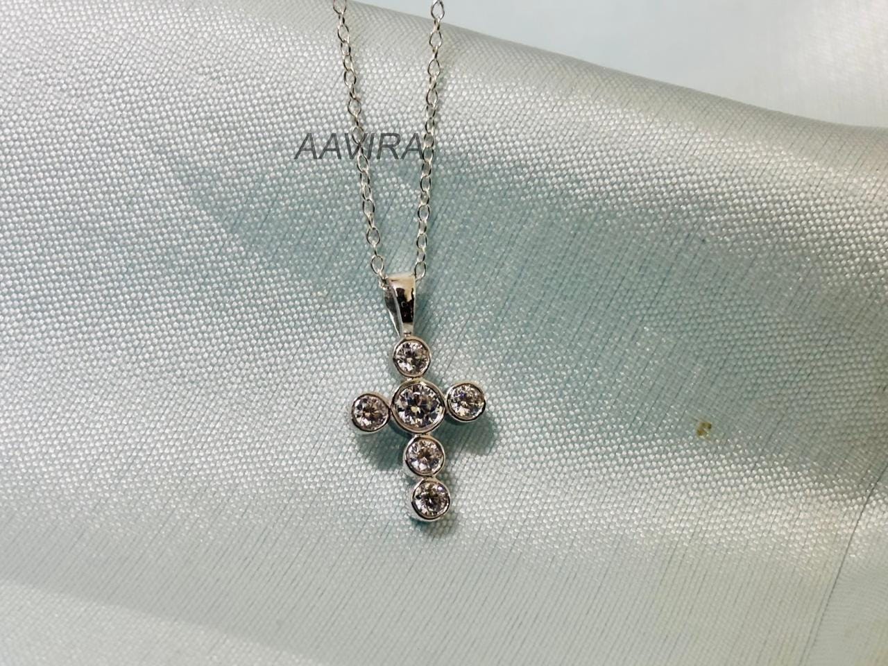 Dainty Cross Necklace | Sterling Silver Bezel Set Pendant | Minimalist Faith Jewelry | Everyday Spiritual Necklace |  Christian Jewelry