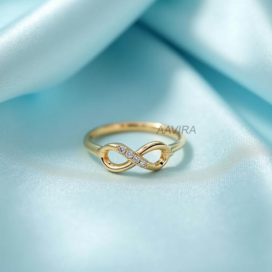Dainty Gold Infinity Ring | Sparkly Cubic Zirconia Promise Ring | Endless Love Ring | Friendship Ring | Everyday Stackable Jewelry