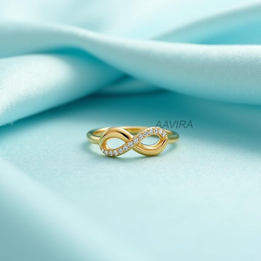 Infinity Ring, Diamond Infinity Band, Forever Love Ring, Dainty Stacking Ring, Anniversary Gift for Her, Minimalist Jewelry, Symbol Ring
