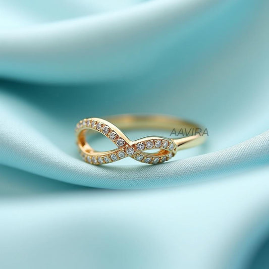 Sparkling Infinity Ring, Diamond Ring, Eternity Symbol Ring, Dainty Love Knot Ring, Anniversary Gift for Her, Delicate Promise Ring