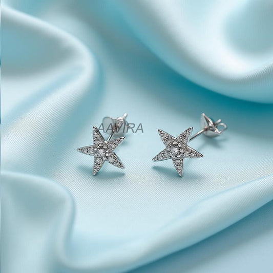 Star Stud Earrings ƒ?› Sterling Silver CZ Pave ƒ?› Celestial Everyday Jewelry ƒ?› Minimalist Sparkle ƒ?› Gift for Her ƒ?› Everyday Jewelry ƒ?› Tiny Ear