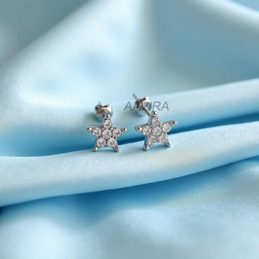Dainty Star Stud Earrings ƒ?› 925 Sterling Silver Pave CZ ƒ?› Celestial Everyday Jewellery ƒ?› Minimalist Sparkle ƒ?› Gift for Her ƒ?›   Star Earrings