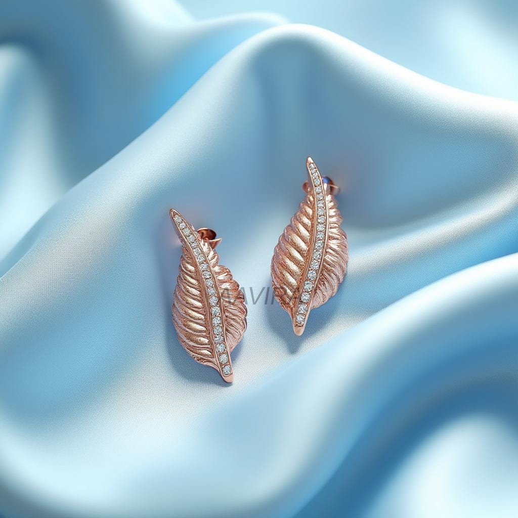 Nature Inspired Leaf Shape Earrings, Minimalist Leaf Stud Earring, Dainty Earrings in 14k Rose Gold, Unique Stud Earrings, Bridesmaid Gift