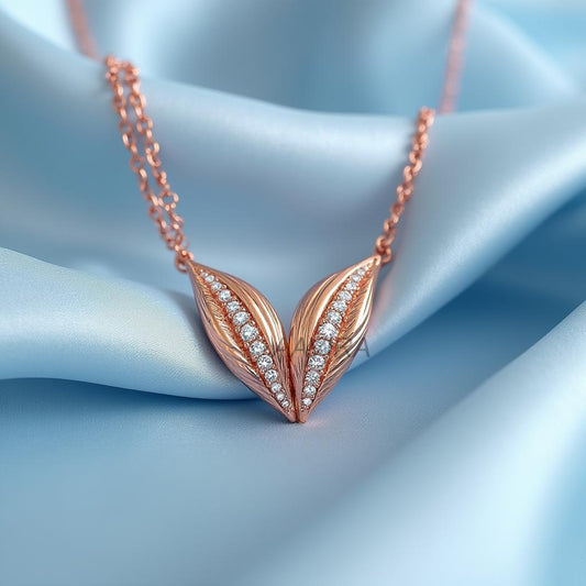 Minimalist Nature Pendant | Pave Pendant Delicate Bridal Jewelry | Everyday Jewelry | Dainty Leaf Jewelry | Gift for Her, Wife, Girlfriend