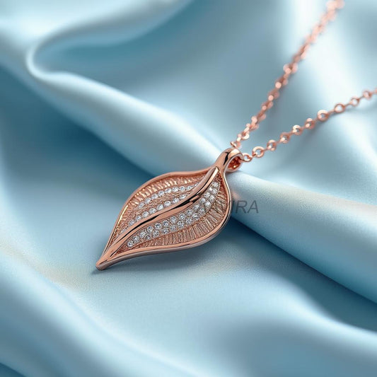 Leaf Diamond Necklace | Leaf Diamond Pendant | Minimalist Jewelry | Modern Everyday Jewelry | Anniversary Present Gift  | Bridesmaid Gift